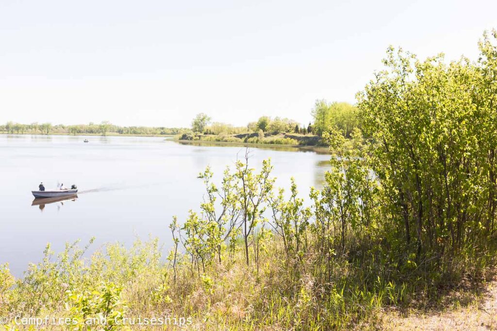 stephenfield provincial park trail along the water with view of lake