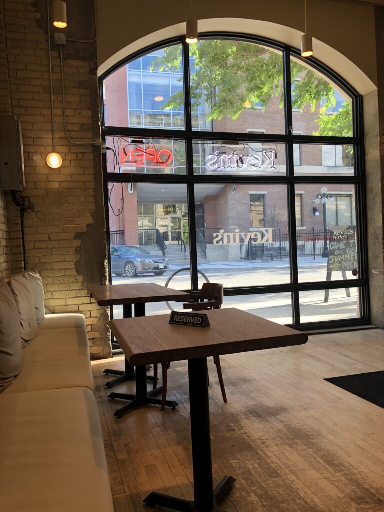 Kevin's bistro interior in winnipeg