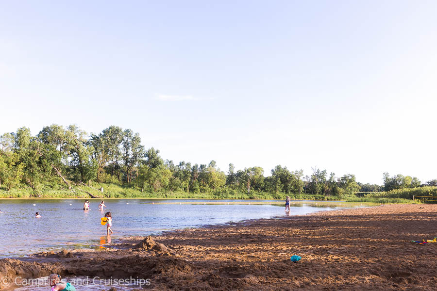 spruce woods campground beach at kiche manitou