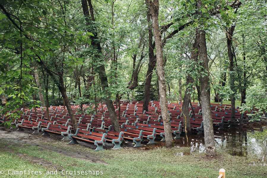 st malo grotto and shrine benches by the river flooded