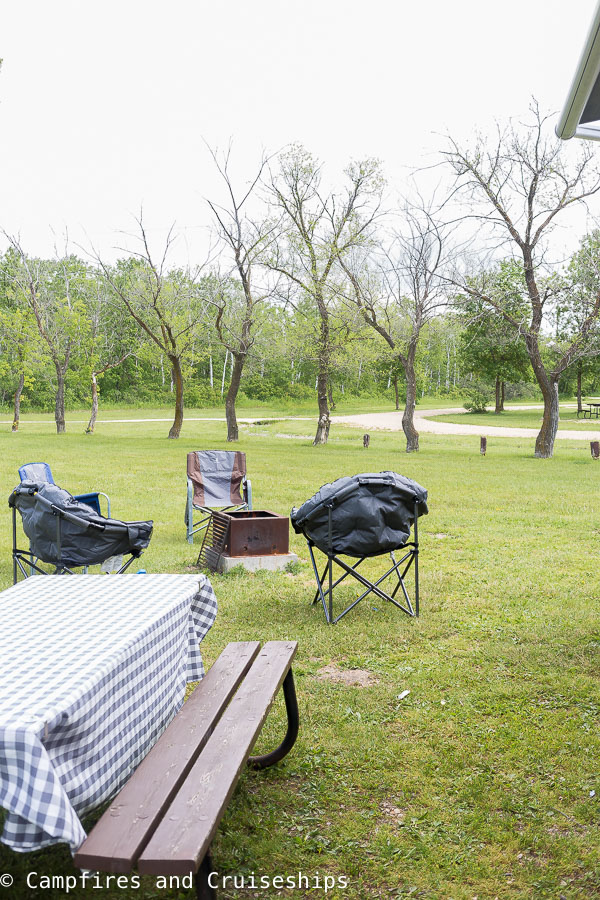 campsite in sunset shores campground in st malo provincial park