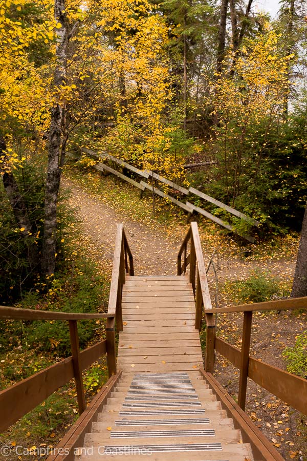 stairway to deep bay in the fall