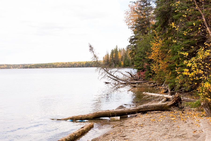 deep bay in clear lake in the fall