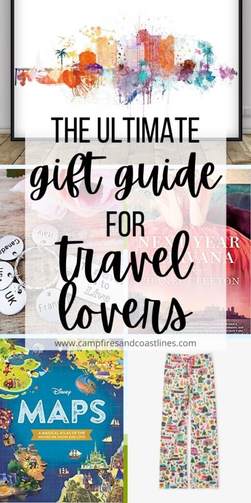 gift guide for travel lovers collage with text